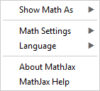 menu MathJax